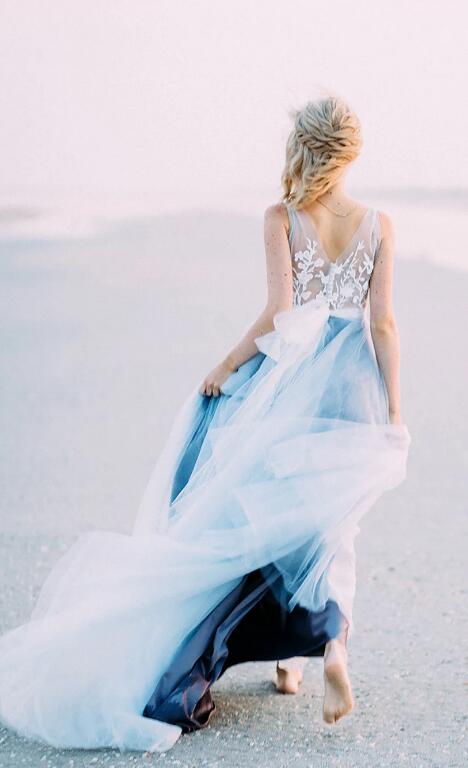 Beach Wedding Dresses,Colored Wedding Dresses,Bridal Dresses PC1090