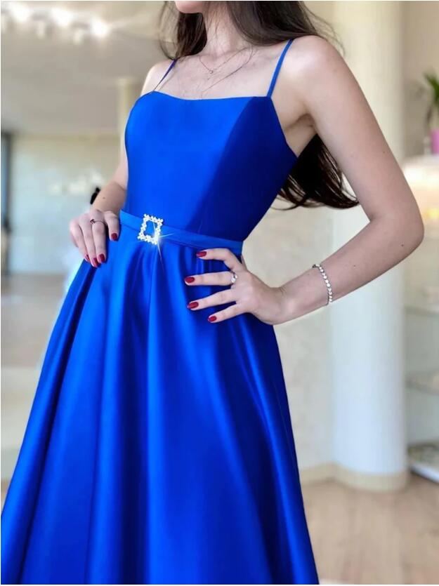 Sexy Royal Blue Prom Dress with Slit Prom Dresses Winter Formal Dress Pageant Dance Dresses Back To School Party Gown, PC1012