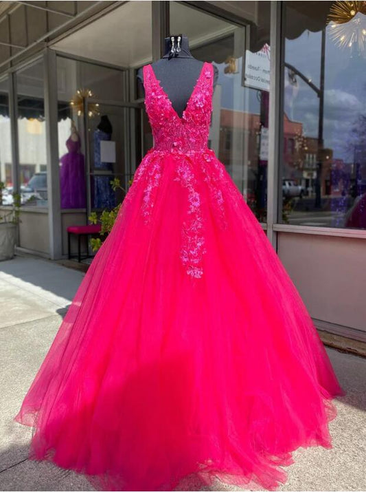 2023 Prom Dresses V Neckline Formal Dress Pageant Dance Dresses Party Gown Evening Dress