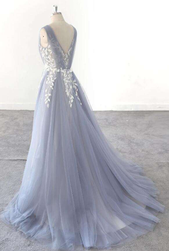 Elegant Prom Dresses Light Grey