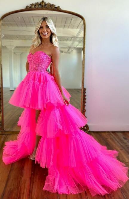 High Low Prom Dress Long ,Formal Dress, Evening Gown, Party Dresses PC1094
