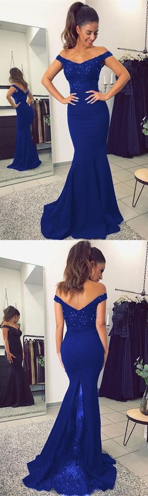 Royal Blue Mermaid Prom Dress, Bridesmaid Dresses, Evening Dress, Dance Dress, Graduation School Party Gown, PC0389 - Promcoming