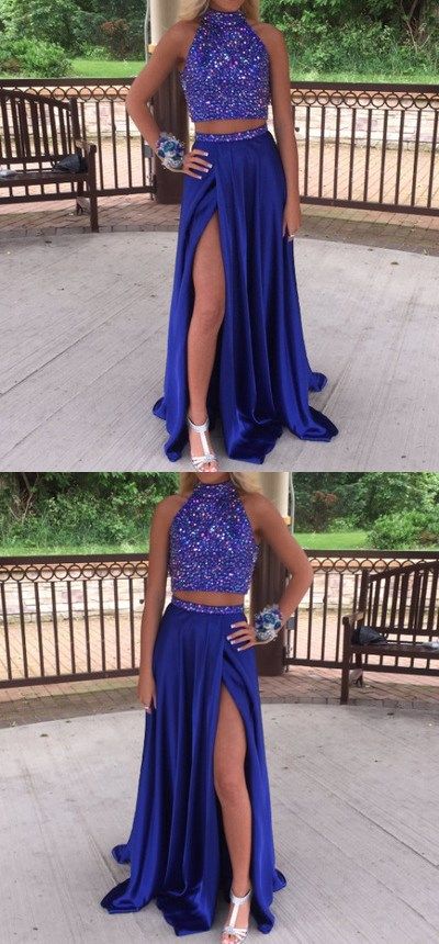 Royal Blue Prom Dress Two Pieces, Evening Dress ,Winter Formal Dress, Pageant Dance Dresses, Graduation School Party Gown, PC0276 - Promcoming