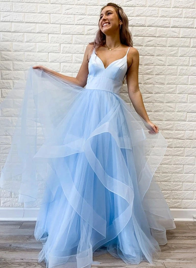 Light Blue Prom Dress, Prom Dresses, Evening Dress, Dance Dress, Graduation School Party Gown, PC0345 - Promcoming