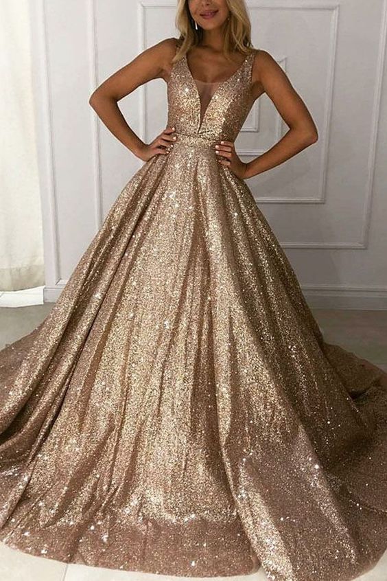 Sparkline Prom Dress , Winter Formal Dress, Pageant Dance Dresses, Back To School Party Gown, PC0683