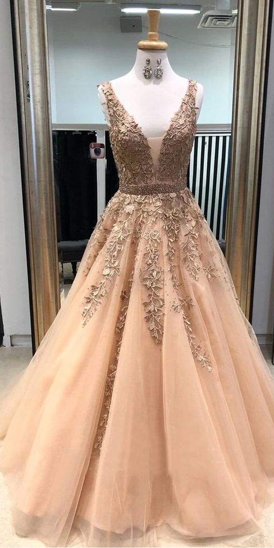 A Line Prom Dress with Lace, Sweet 16 Dresses, Evening Dress, Dance Dress, Graduation School Party Gown, PC0397 - Promcoming