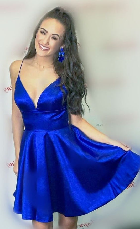 Royal Blue Homecoming Dress, Short Prom Dress, Dance Dresses, Back To School Party Gown, PC0864