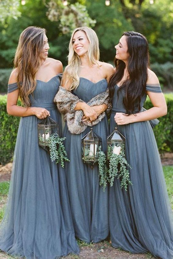 Cheap Bridesmaid Dresses Tulle Fabric, Bridesmaid Dress, Wedding Party Dress, Dresses For Wedding, NB0009 - Promcoming
