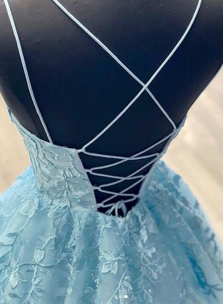 Lace Prom Dress Lace Up Back, Formal Dress, Evening Dress, Dance Dresses, School Party Gown, PC0788