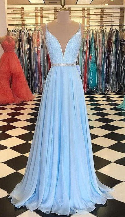 Light Blue Prom Dress 2020, Evening Dress, Dance Dress, Graduation School Party Gown, PC0465 - Promcoming