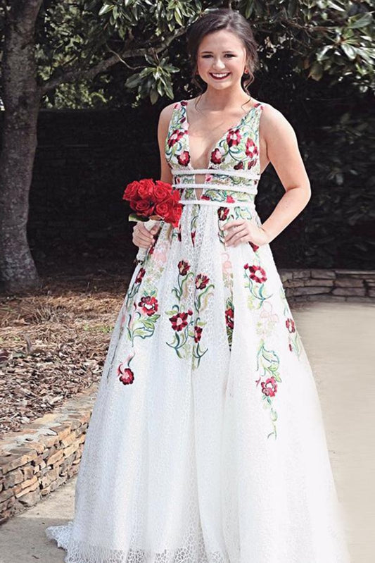 Floral Prom Dress, Formal Ball Dress, Evening Dress, Dance Dresses, School Party Gown, PC0821