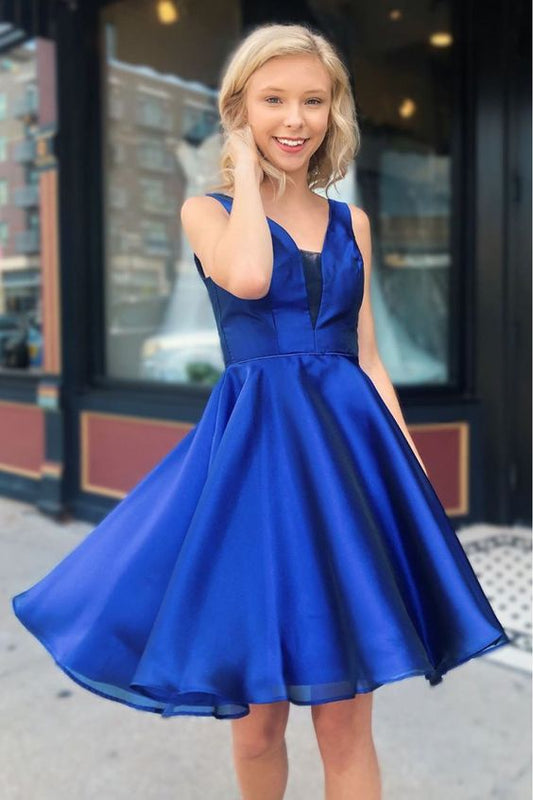Royal Blue Homecoming Dress, Short Prom Dress, Dance Dresses, Back To School Party Gown, PC0869