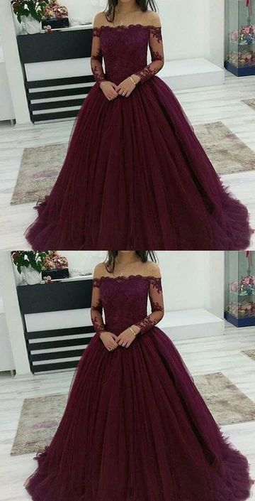 Purple Prom Dress Off The Shoulder Sleeves, Evening Dress, Dance Dress, Graduation School Party Gown, PC0431 - Promcoming