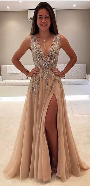 Sexy Prom Dress with Slit, Evening Dress ,Winter Formal Dress, Pageant Dance Dresses, Graduation School Party Gown, PC0289 - Promcoming