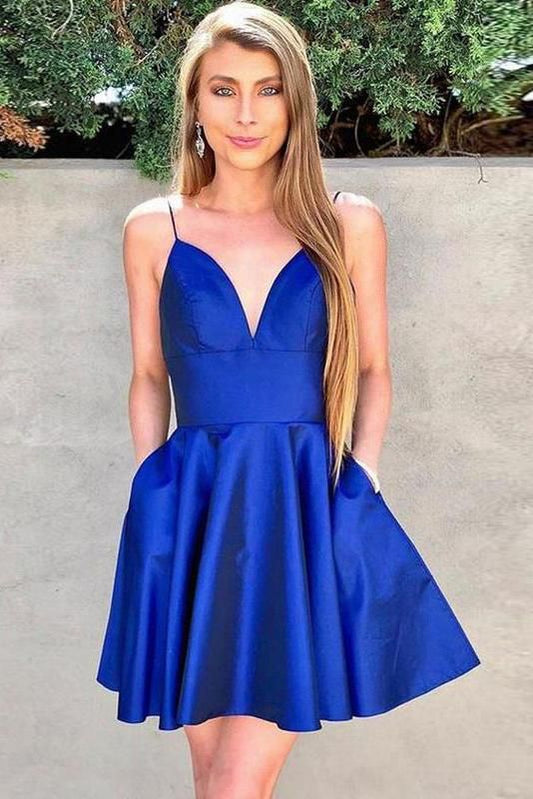 Royal Blue Homecoming Dress, Short Prom Dress, Dance Dresses, Back To School Party Gown, PC0865
