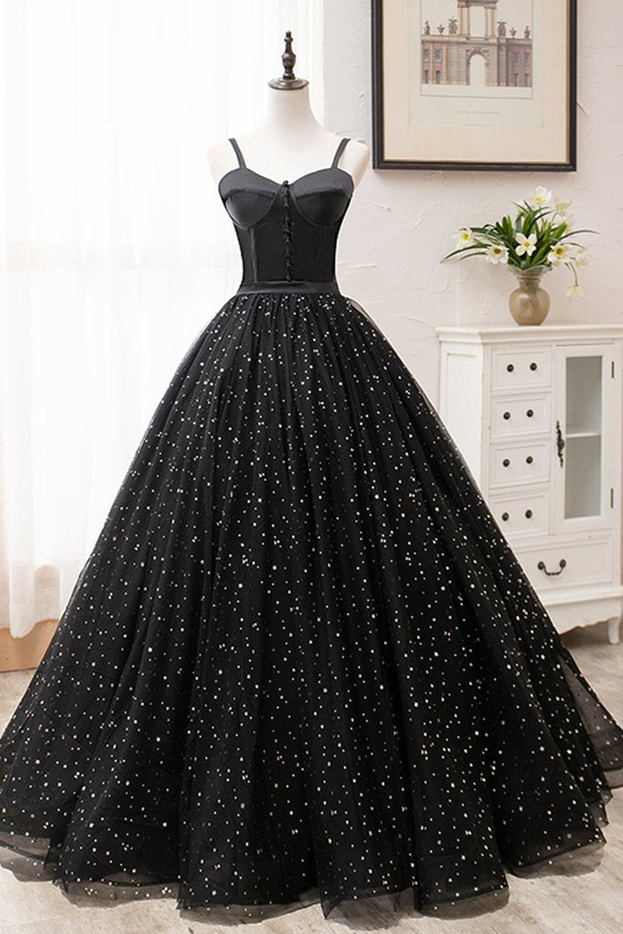Black Prom Dress , Sweet 16 Dress, Formal Dress, Evening Dress, Pageant Dance Dresses, School Party Gown, PC0730