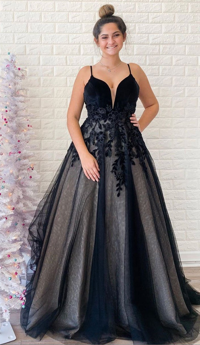 Black Prom Dresses, Winter Formal Dress, Pageant Dance Dresses, Back To School Party Gown, PC0696