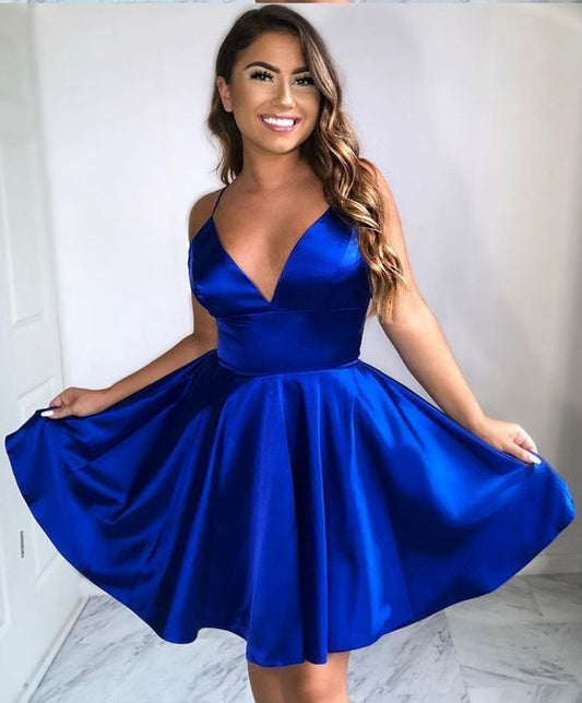 Royal Blue Homecoming Dress, Short Prom Dress, Dance Dresses, Back To School Party Gown, PC0866