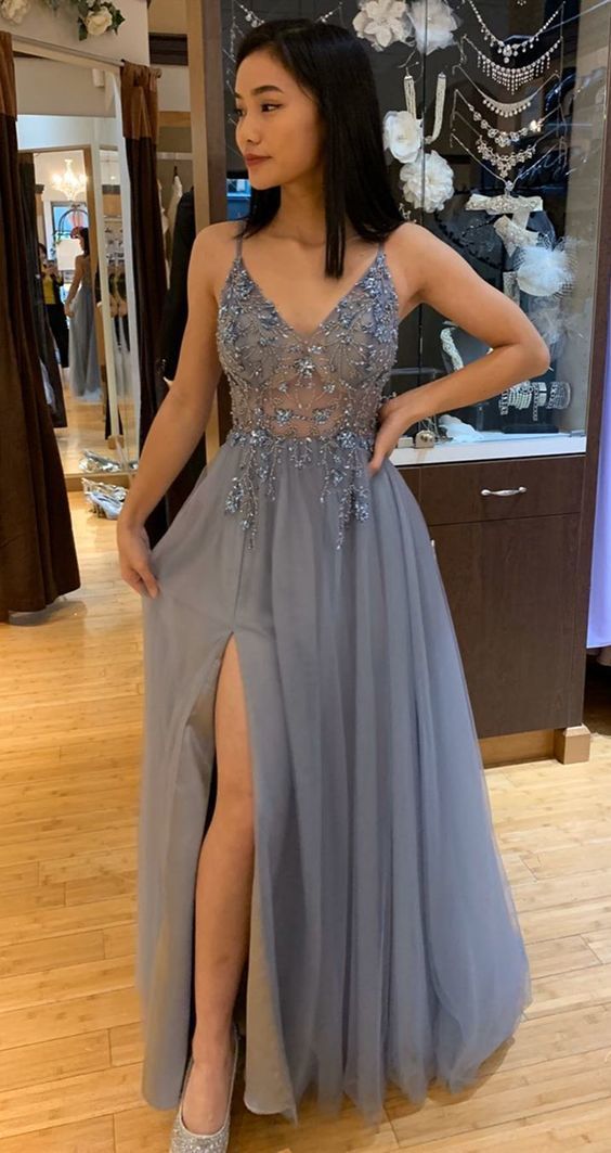 Sexy Prom Dress with Slit, Evening Dress, Dance Dress, Graduation School Party Gown, PC0438 - Promcoming