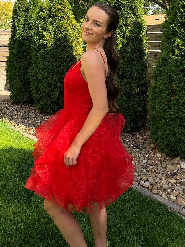 Red Homecoming Dress, Short Prom Dress ,Formal Dress, Pageant Dance Dresses, Back To School Party Gown, PC0824