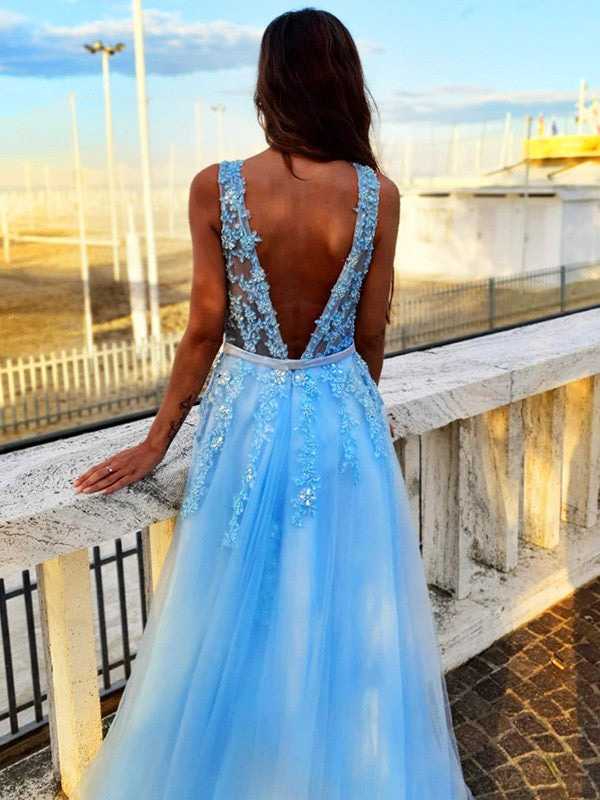 Blue Prom Dress Long, Formal Ball Dress, Evening Dress, Dance Dresses, School Party Gown, PC0817