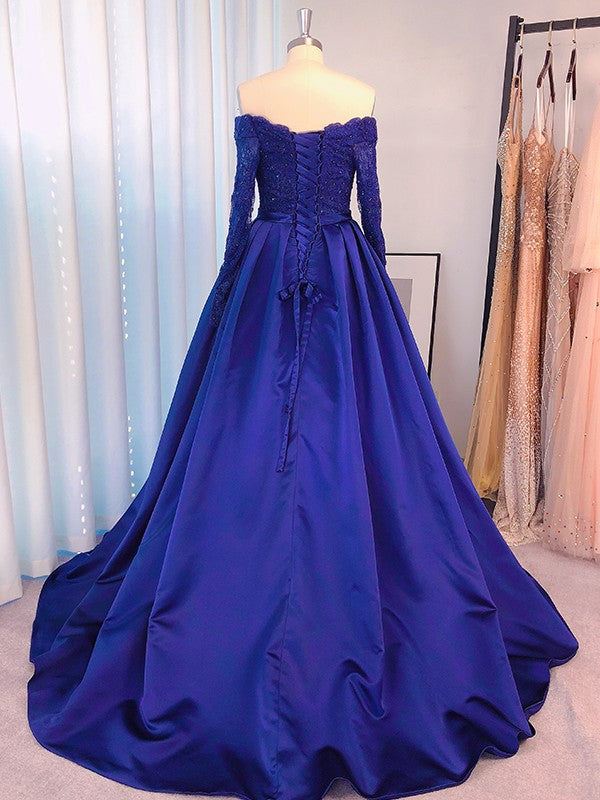 Royal blue plus hot sale size prom dress