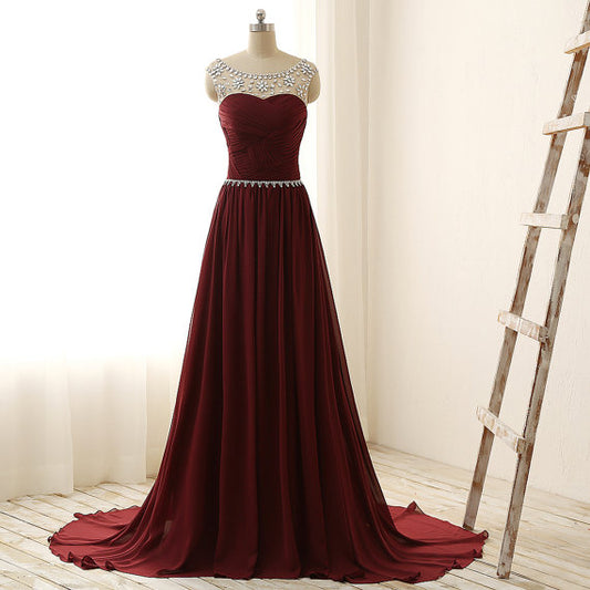 Burgundy Prom Dress, Evening Dress ,Winter Formal Dress, Pageant Dance Dresses, Graduation School Party Gown, PC0149 - Promcoming