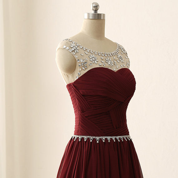 Burgundy Prom Dress, Evening Dress ,Winter Formal Dress, Pageant Dance Dresses, Graduation School Party Gown, PC0149 - Promcoming