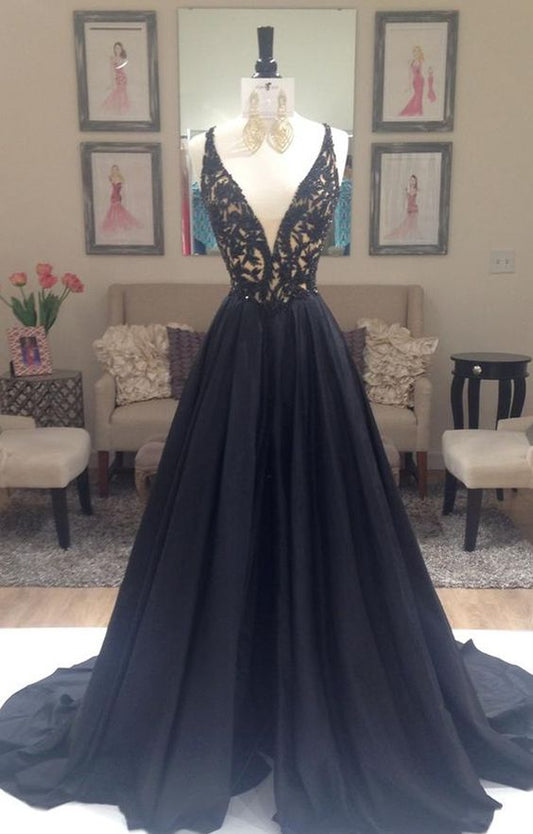 Black Prom Dress, Evening Dress ,Winter Formal Dress, Pageant Dance Dresses, Graduation School Party Gown, PC0150 - Promcoming