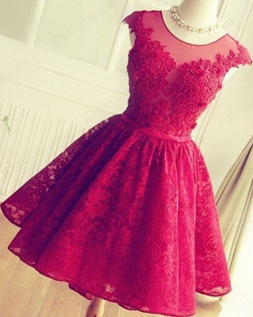 Lace Homecoming Dress, Short Prom Dress, Dance Dress, Formal Dress, Graduation School Party Gown, PC0578 - Promcoming
