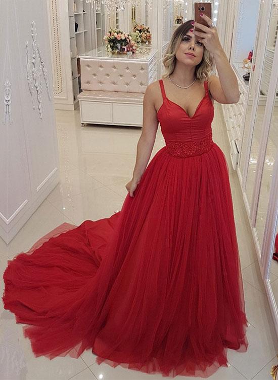 Red Prom Dress , Formal Dress, Evening Dress, Pageant Dance Dresses, School Party Gown, PC0775