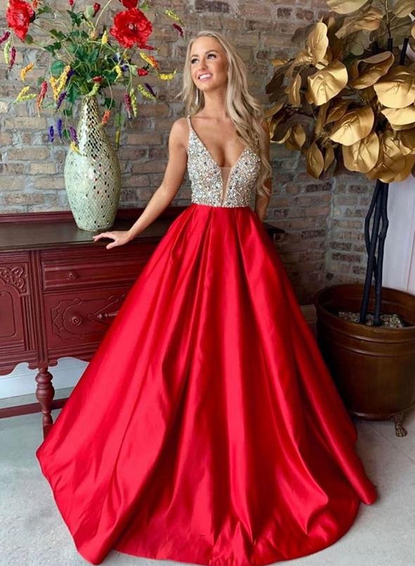 Red Prom Dresses, Formal Dress, Evening Dress, Dance Dresses, School Party Gown, PC0787