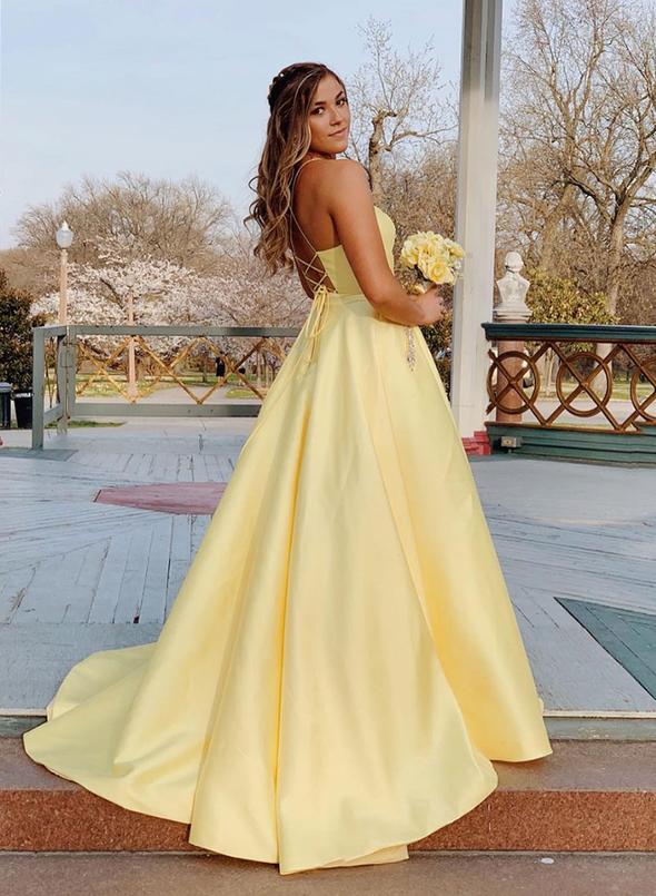 Yellow Prom Dress Long, Prom Dresses, Evening Dress, Dance Dress, Graduation School Party Gown, PC0422 - Promcoming