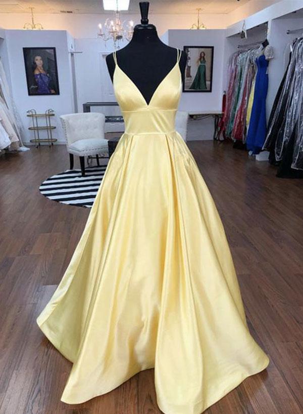 Yellow Prom Dress Long, Prom Dresses, Evening Dress, Dance Dress, Graduation School Party Gown, PC0424 - Promcoming